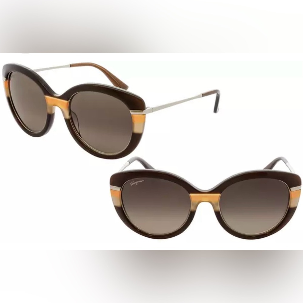 Salvatore Ferragamo Brown Sunglasses (prescription)